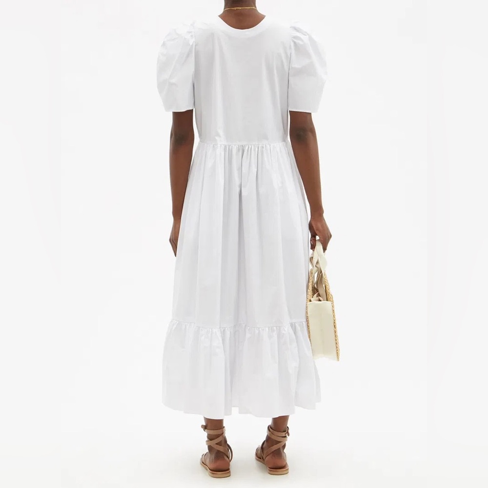 $475 NWT White Rhode Cotton “Nisha” Midi Dress Sz Medium - Picture 2 of 15
